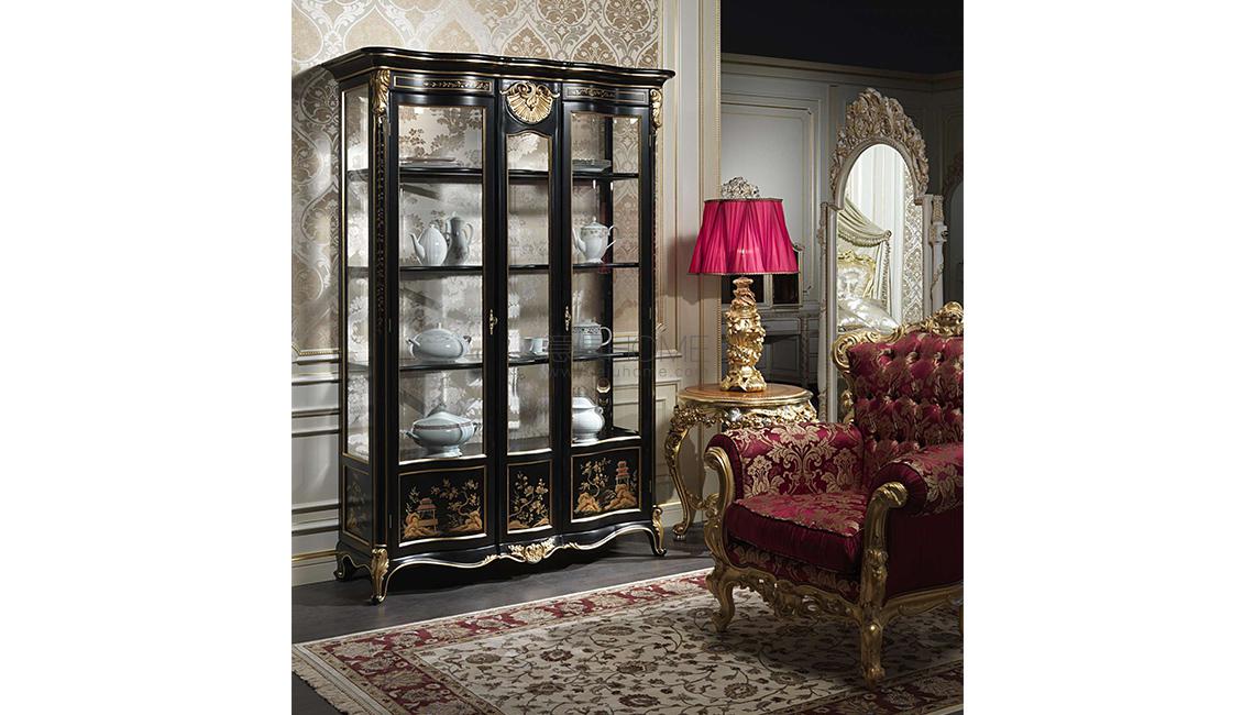 VIMERCATILuxury classic glass showcase Chinoiserie collection, art.9514 廳柜