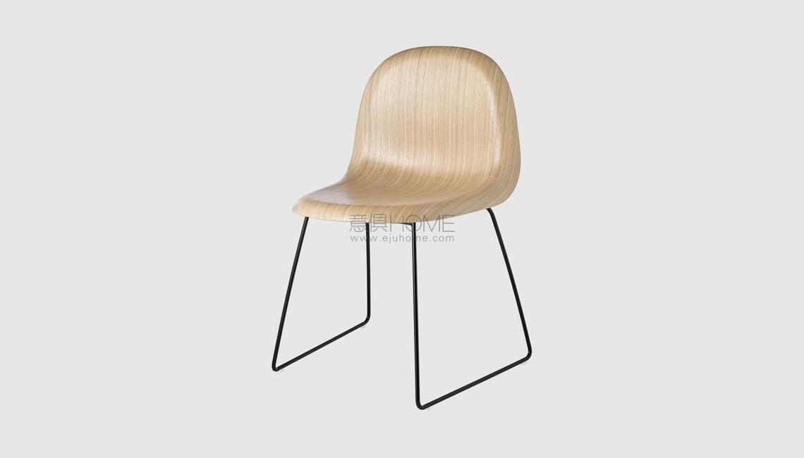 3D Dining Chair - Un-upholstered - Sledge base椅子