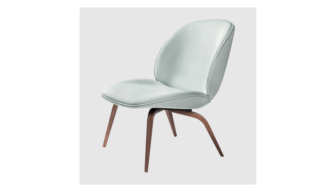 Beetle Lounge Chair - Fully Upholstered, Wood base休閑椅