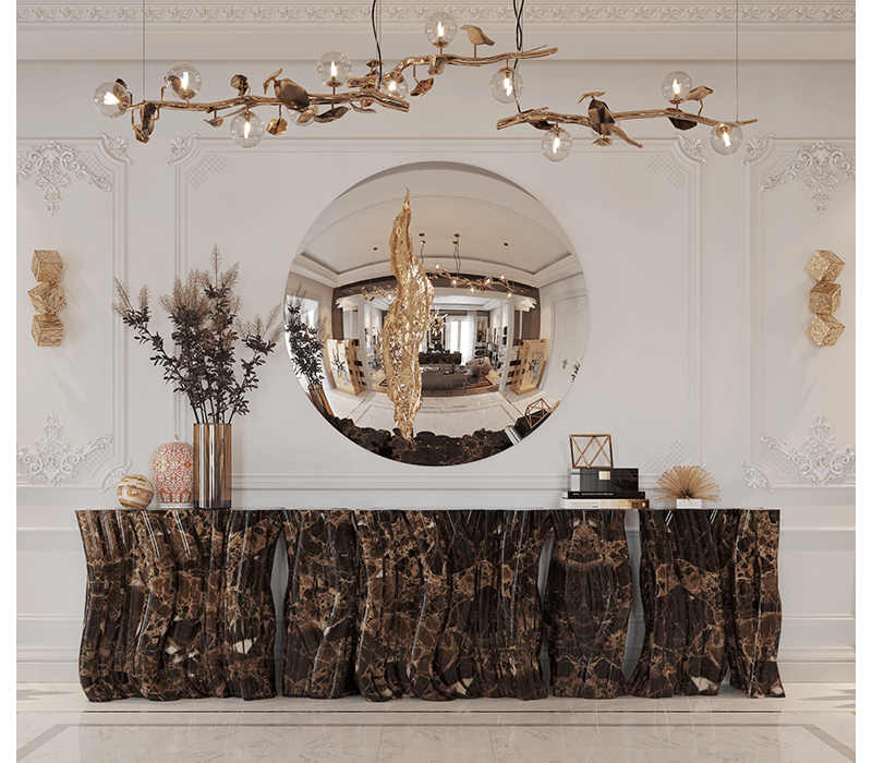 BocaDoLoboMONOCHROME FAUX-MARBLE 玄關桌