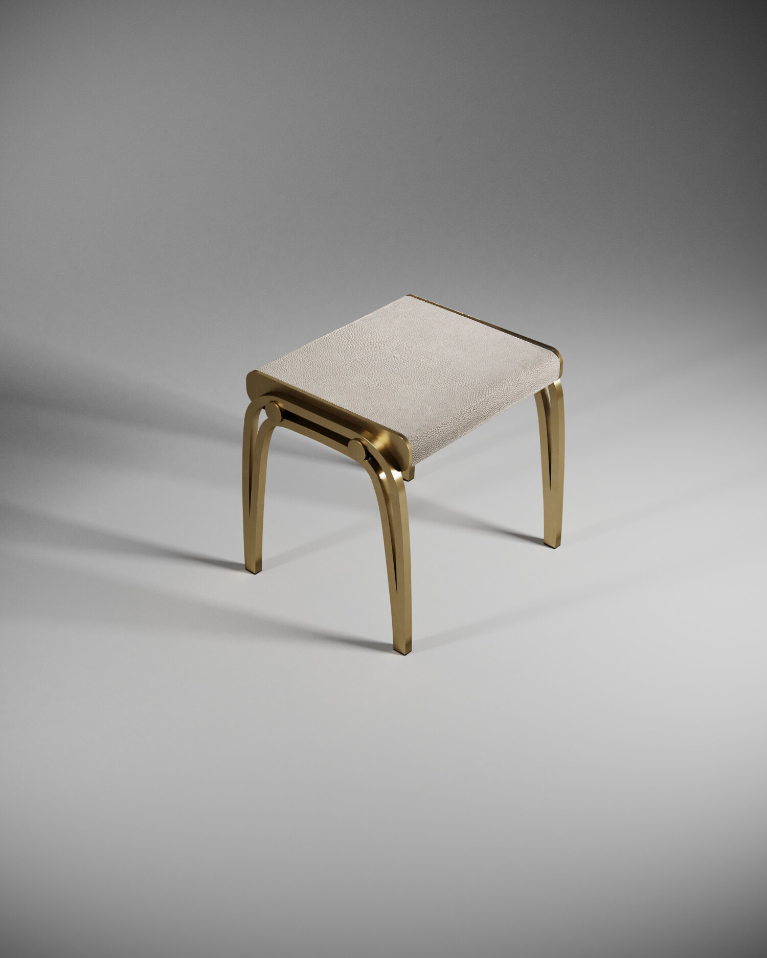 R&Y AugoustiCream Shagreen & Brass限量版維多利亞凳子